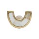 White and Gold Semicircle Mother of Pearl Drawer Knobs